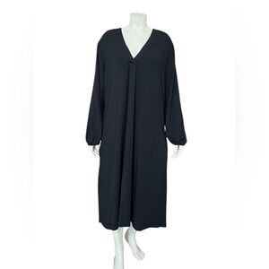 Encircled Long Sleeve Dress in Black  V-Neck Modal Size Large Male In Canada